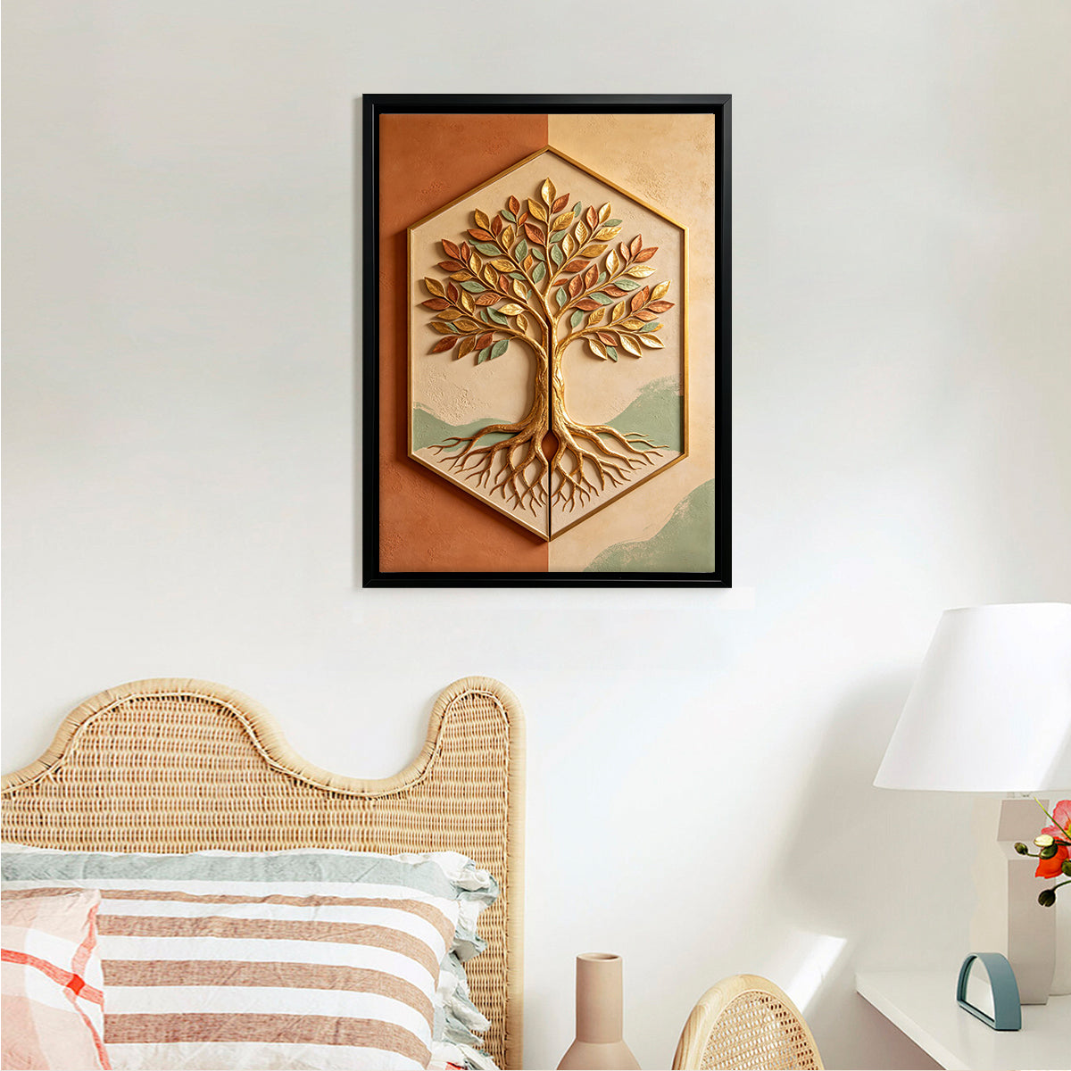 Framed Tree of Life Wall Art, 3D Relief Design, Perfect for Home Decor in Any Room