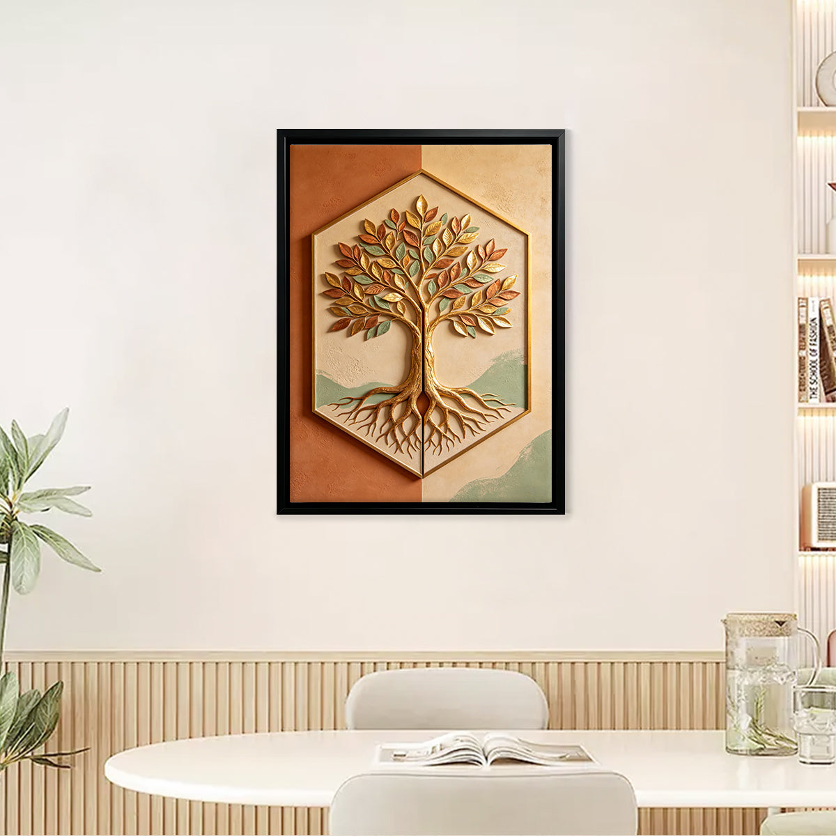 Framed Tree of Life Wall Art, 3D Relief Design, Perfect for Home Decor in Any Room