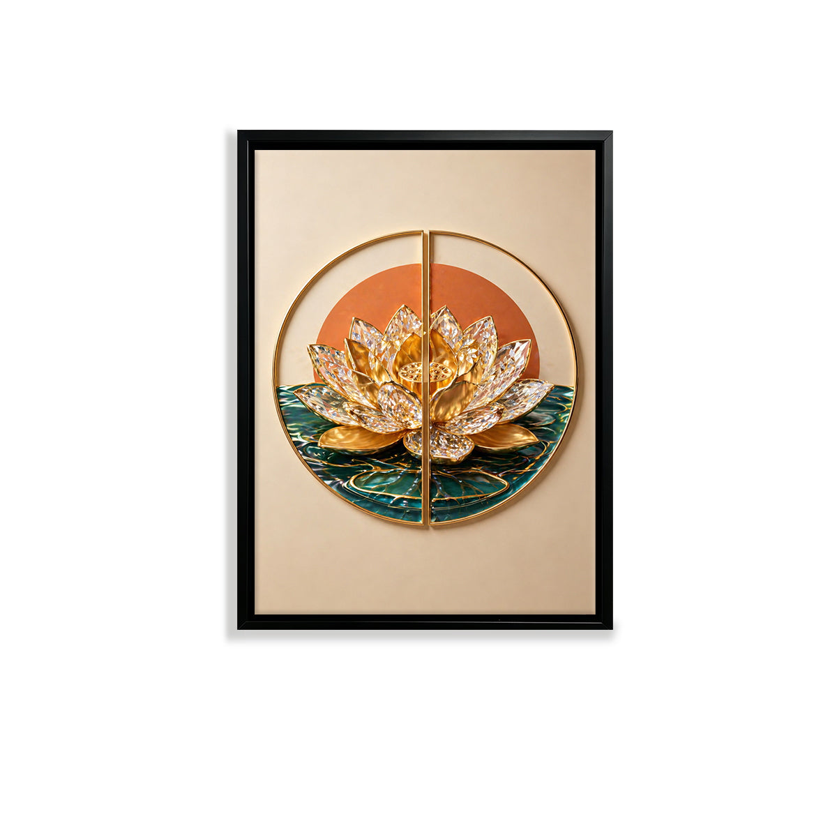 Elegant Lotus Flower Wall Art, Modern Decor with Crystal Accents, Perfect for Home or Office in California