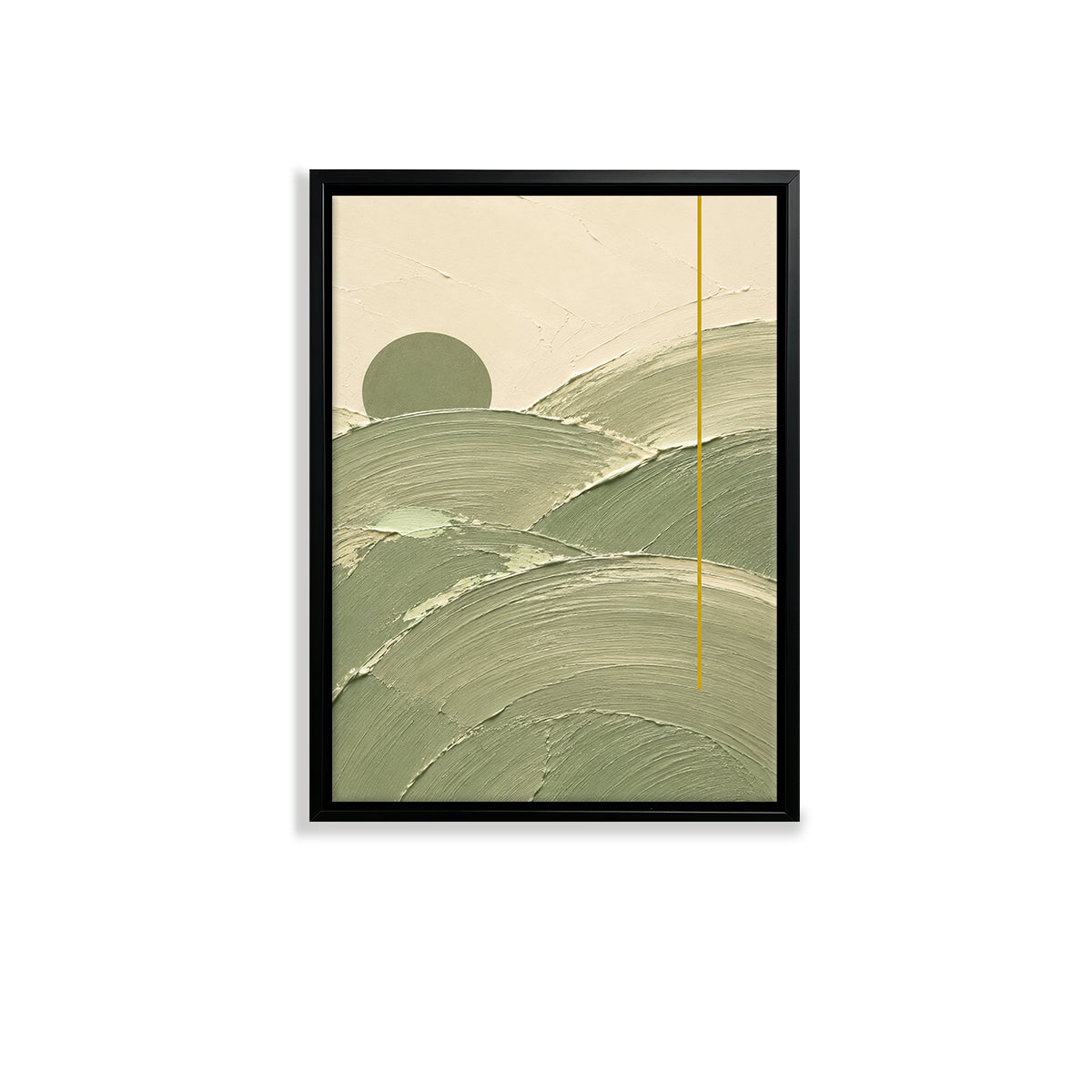 Abstract Landscape Wall Art Print in Black Frame, Modern Minimalist Design for Home Decor