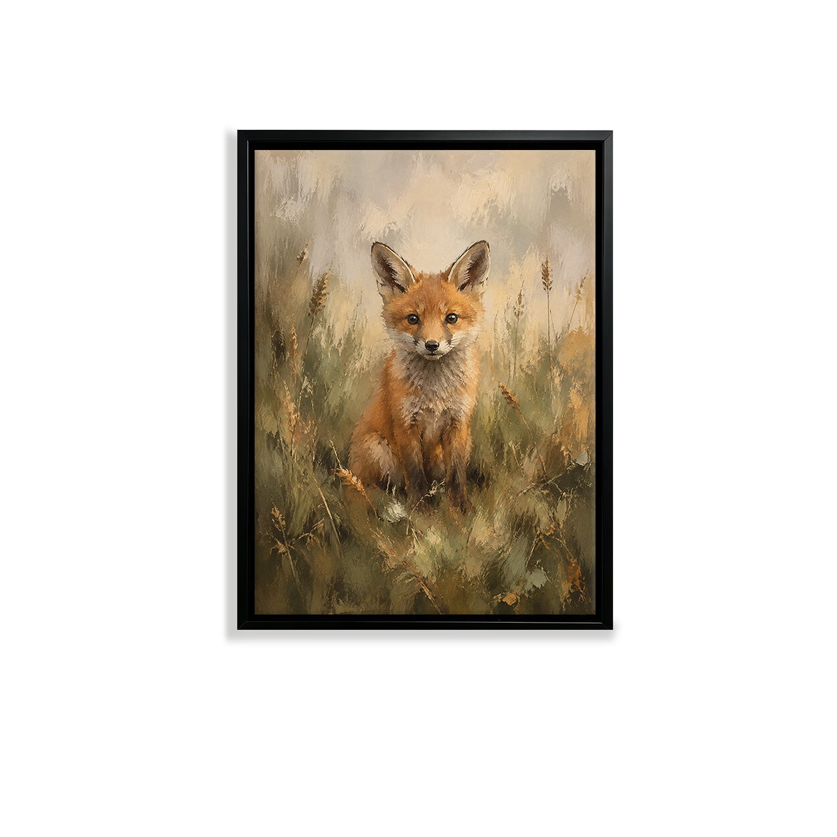 Framed Fox Art Print in Oil Style, Premium Quality Canvas, Perfect for Home Decor or Gift