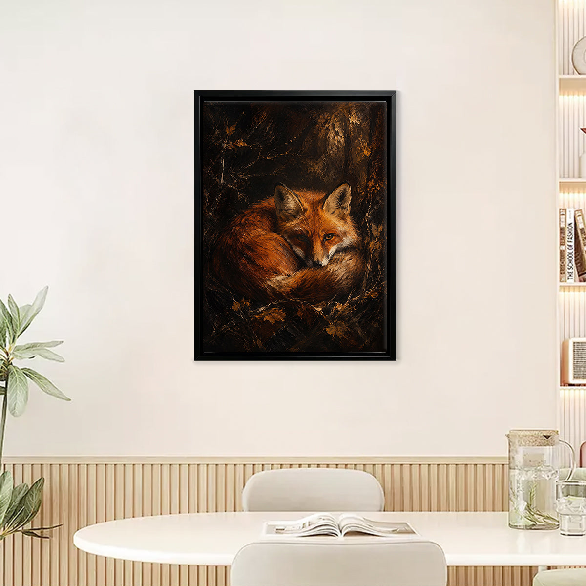 Framed Fox Art Print in Warm Forest Tones, High-Quality Canvas, Perfect Home Decor for Living Room or Bedroom