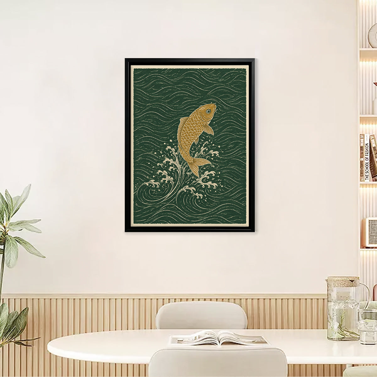 Framed Koi Fish Art Print, Japanese Style, Premium Quality, Perfect for Home Decor in Any Room