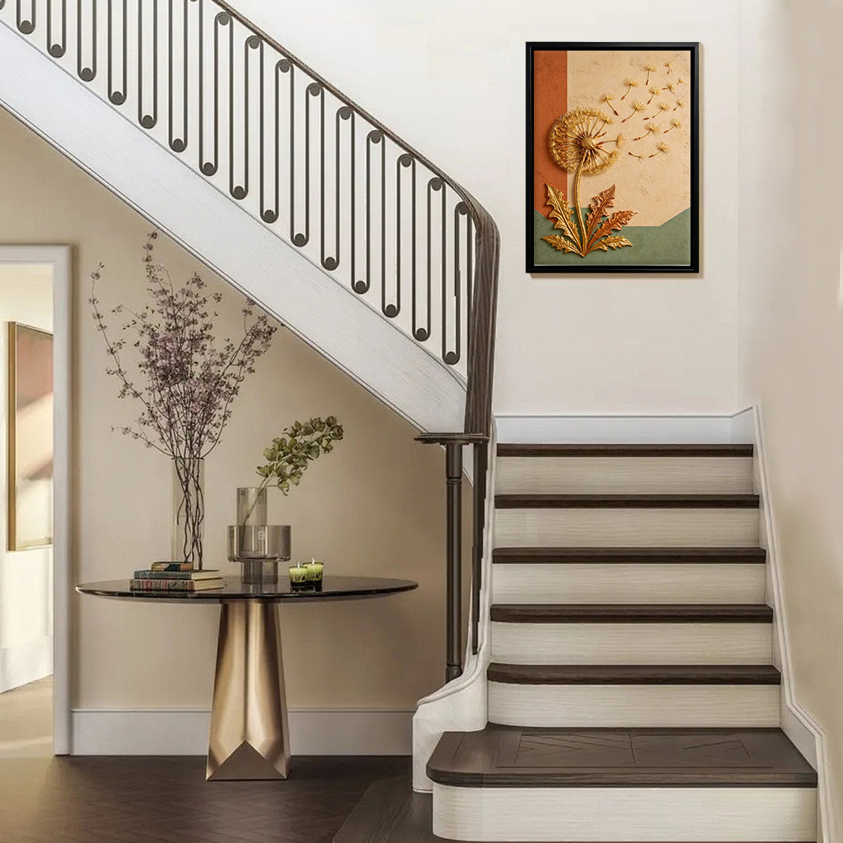 Modern Dandelion Wall Art Print, Abstract Design, High-Quality Matte Finish, Perfect for Home Decor in California