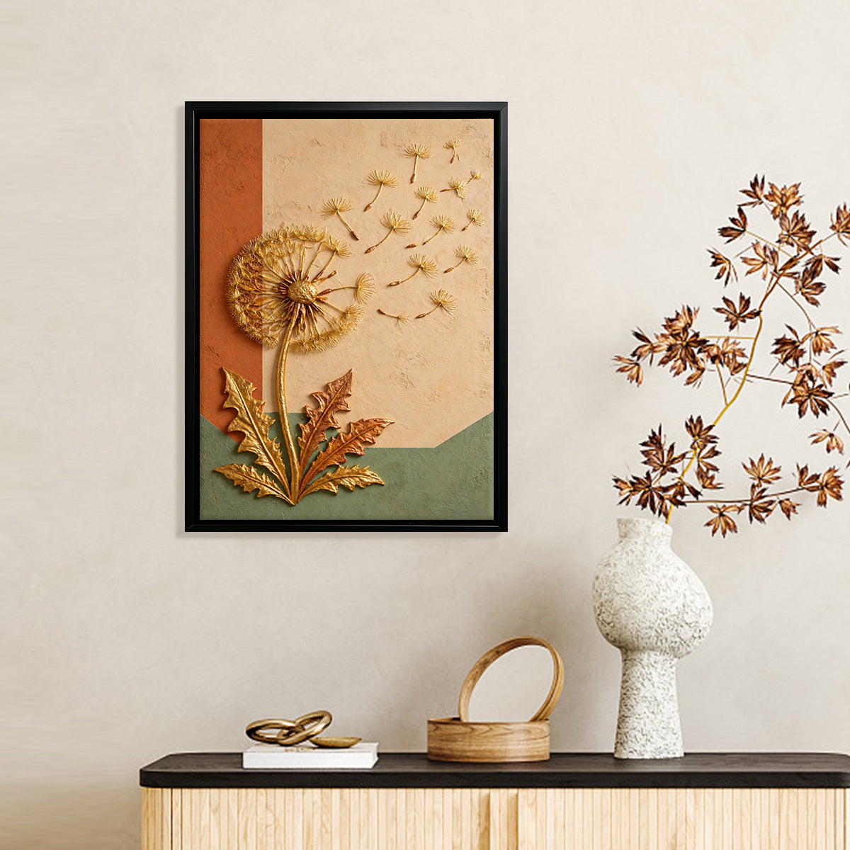 Modern Dandelion Wall Art Print, Abstract Design, High-Quality Matte Finish, Perfect for Home Decor in California