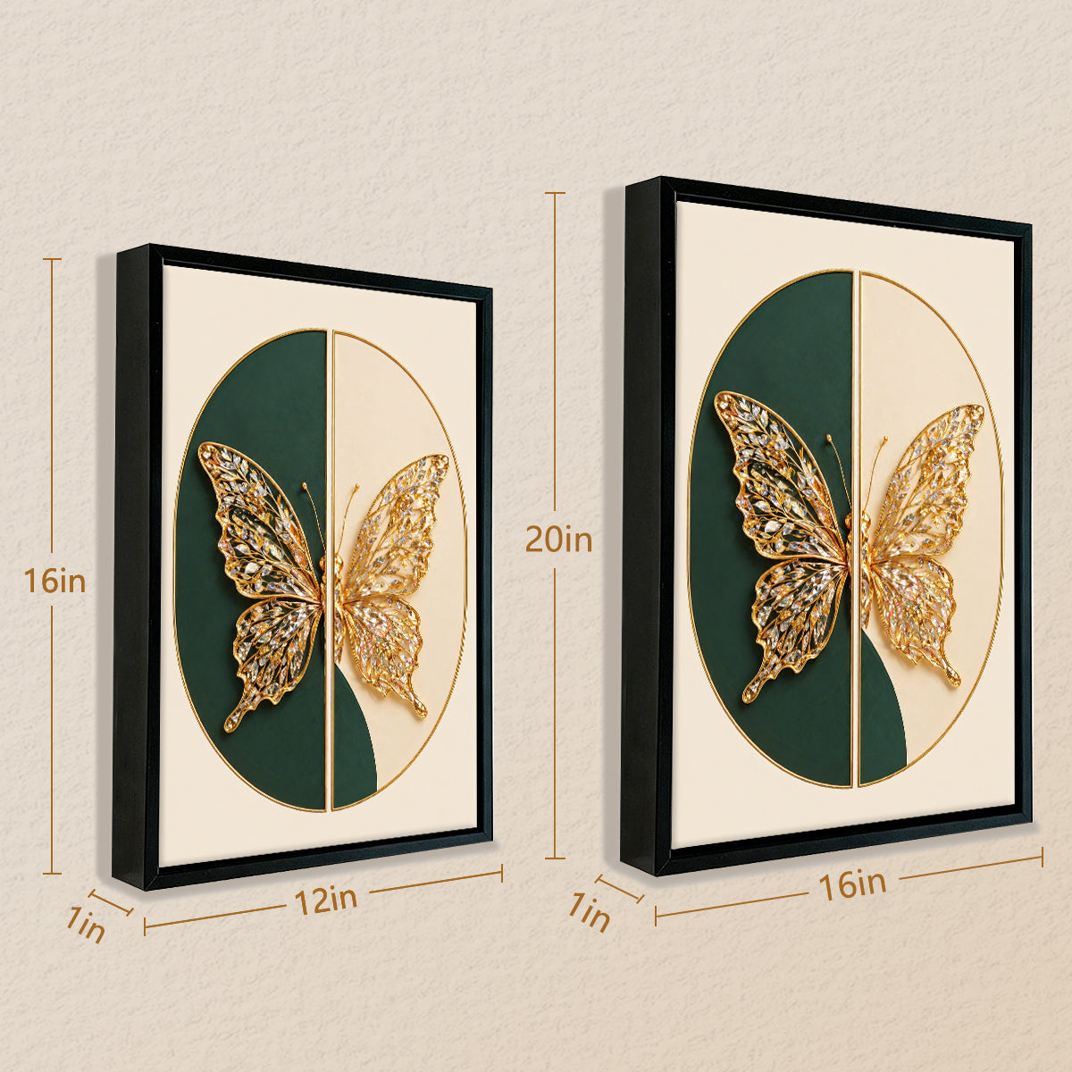 Modern Butterfly Wall Art, Elegant Gold Crystal Design, Perfect Home Decor for Living Room or Bedroom