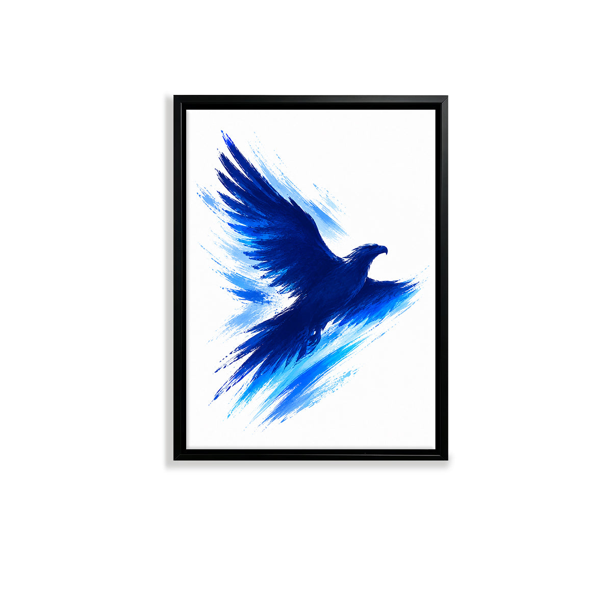 Framed Blue Eagle Art Print, Abstract Brushstroke Design, High-Quality Matte Finish, Perfect Home Decor for Living Room or Office