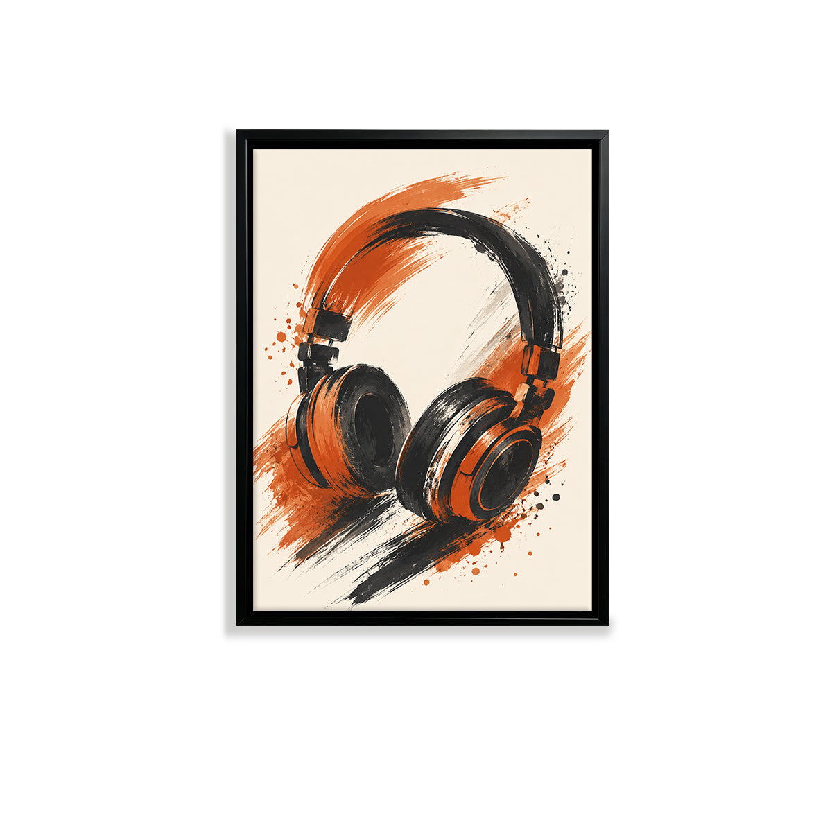 Framed Headphones Art Print, Modern Abstract Design, High-Quality Matte Finish, Perfect Home Decor for Any Room