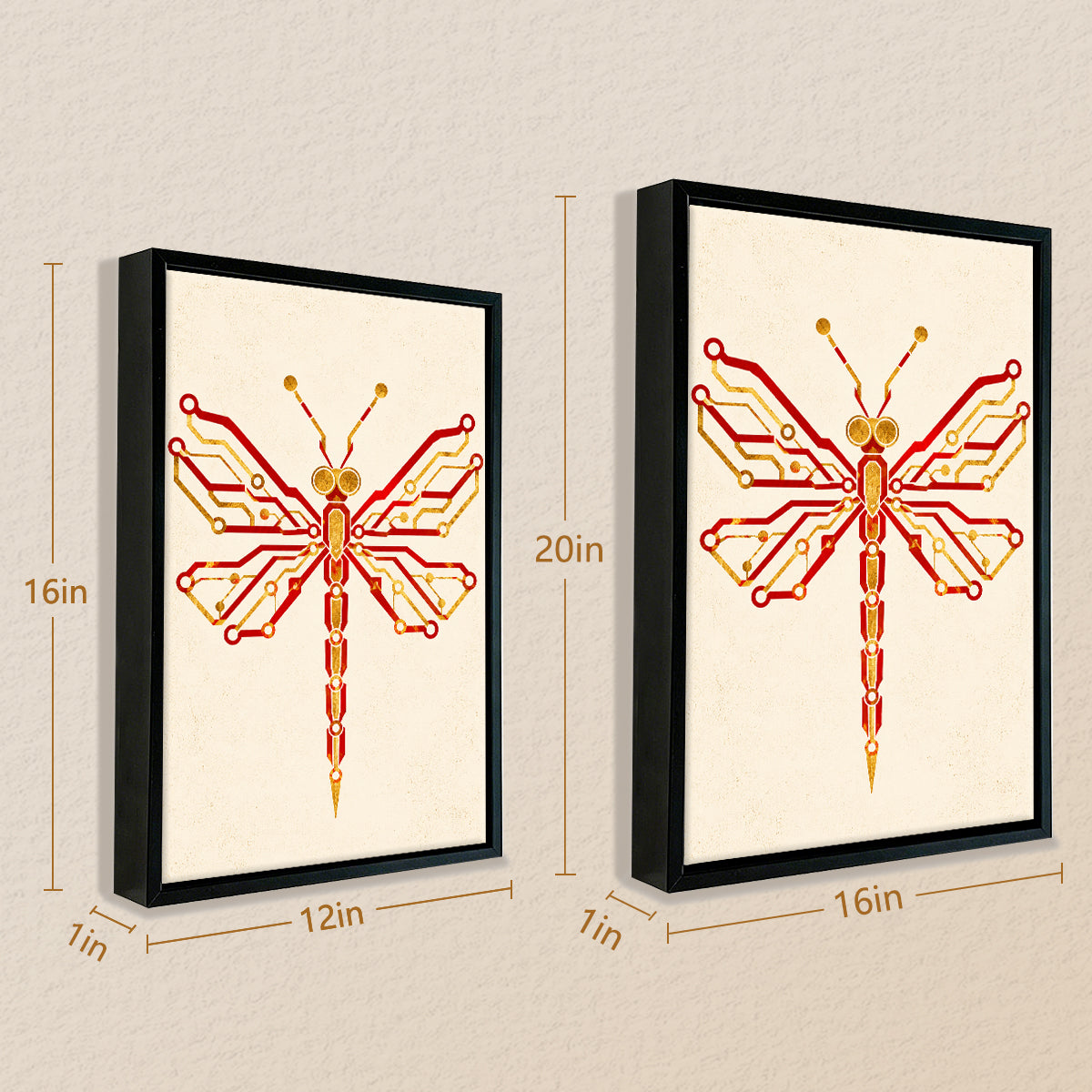 Framed Circuit Board Dragonfly Art Print, Modern Tech-Inspired Design, High-Quality Matte Finish, Perfect for Home or Office in New York