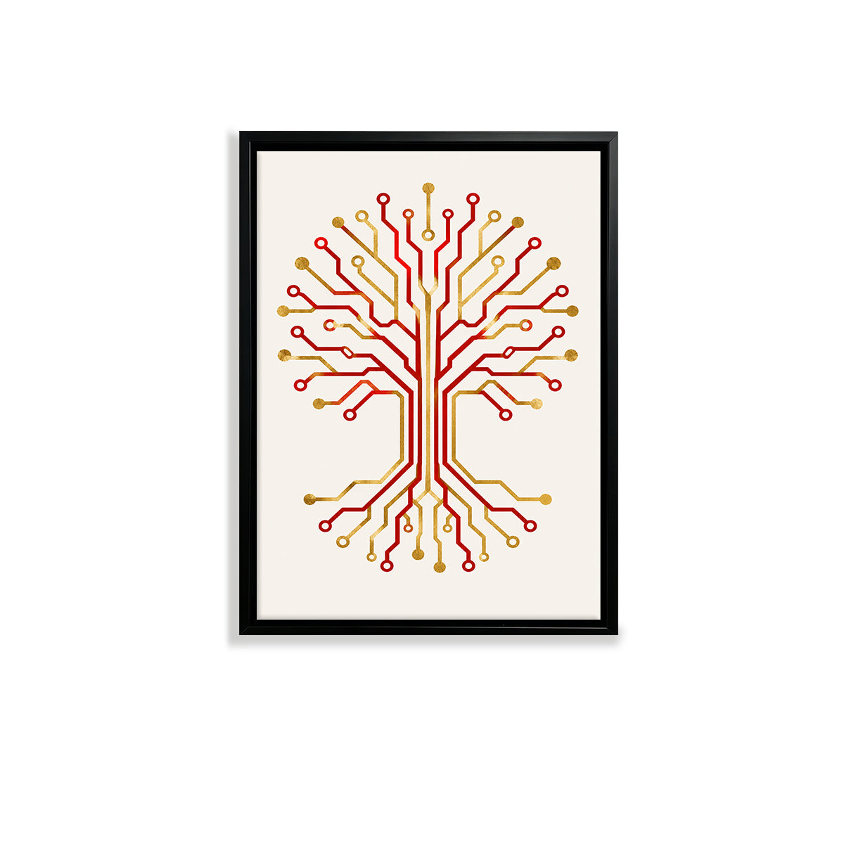 Framed Circuit Board Tree Art Print, Modern Tech-Inspired Design, High-Quality Matte Finish, Perfect for Home or Office Decor in New York