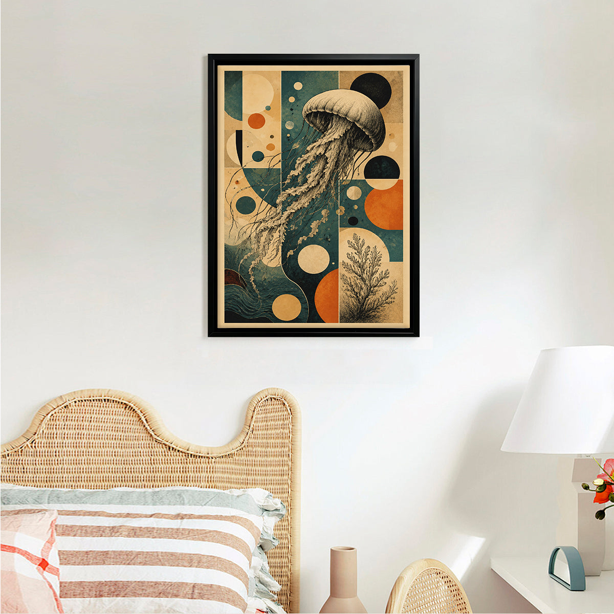 Framed Jellyfish Art Print, Vintage Style, High-Quality Poster for Home Decor, Perfect Gift for Any Occasion