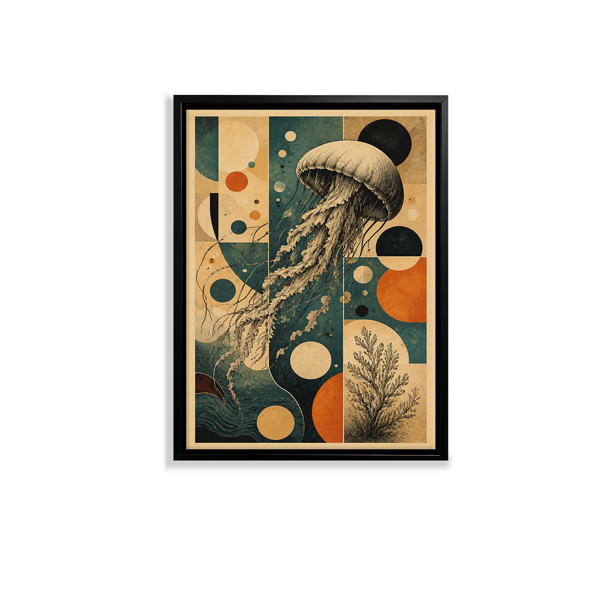 Framed Jellyfish Art Print, Vintage Style, High-Quality Poster for Home Decor, Perfect Gift for Any Occasion