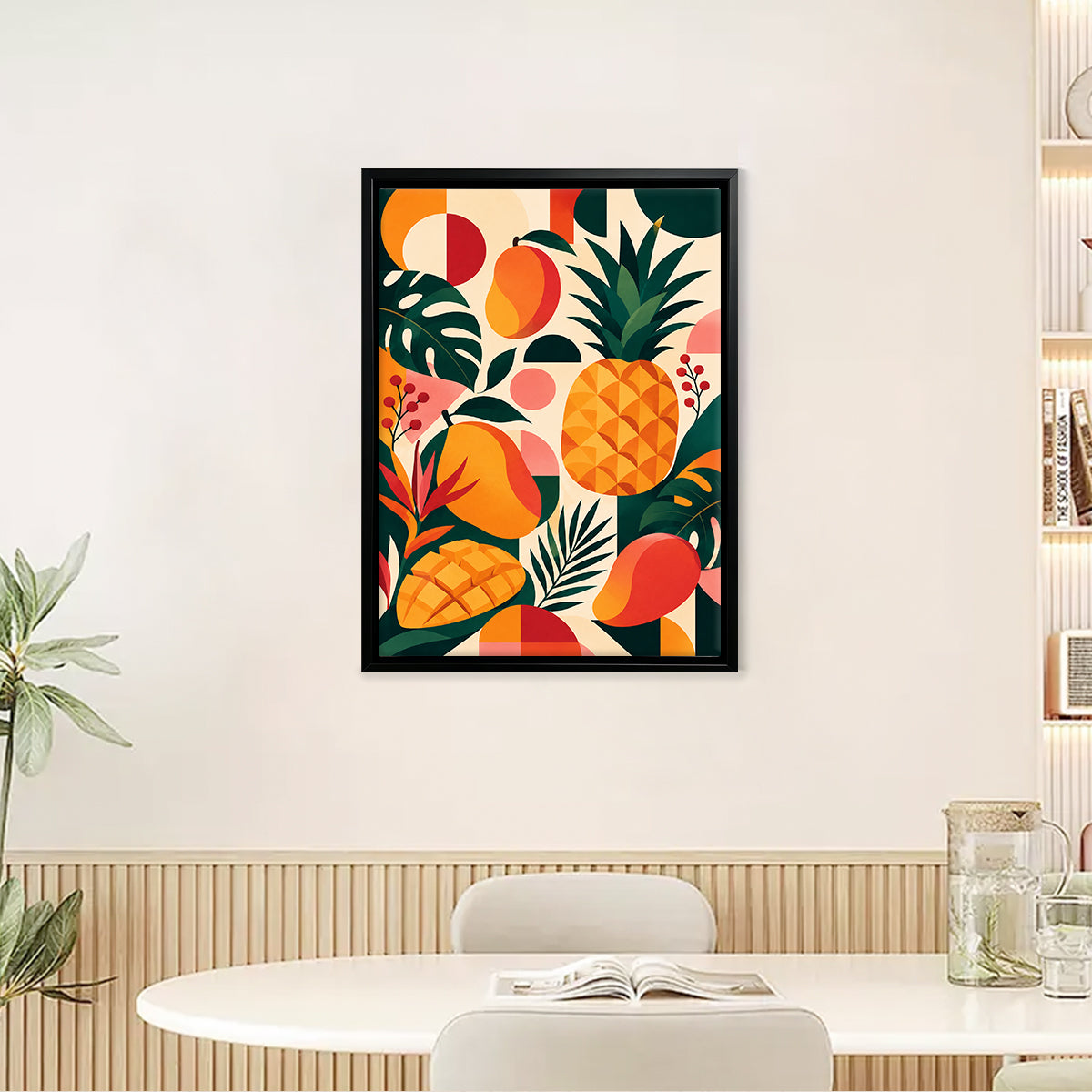Framed Tropical Fruit Art Print, Vibrant Modern Design, Perfect Home Decor for Any Room