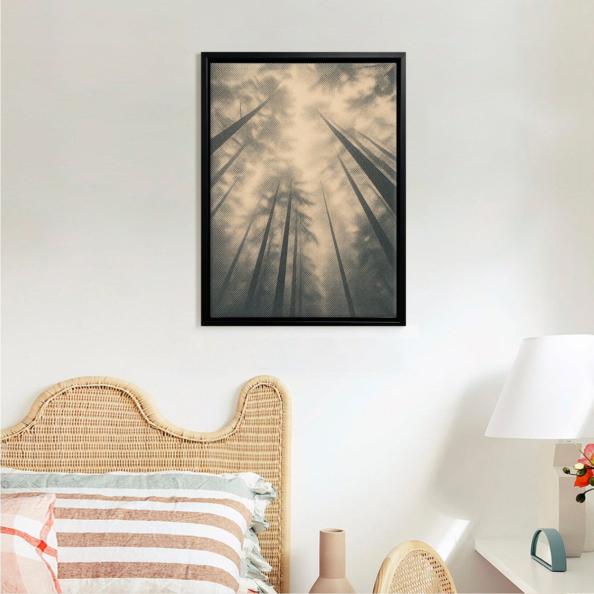 Framed Forest Canopy Art Print, Vintage Style, High-Quality Matte Finish, Perfect for Home Decor in Any Room