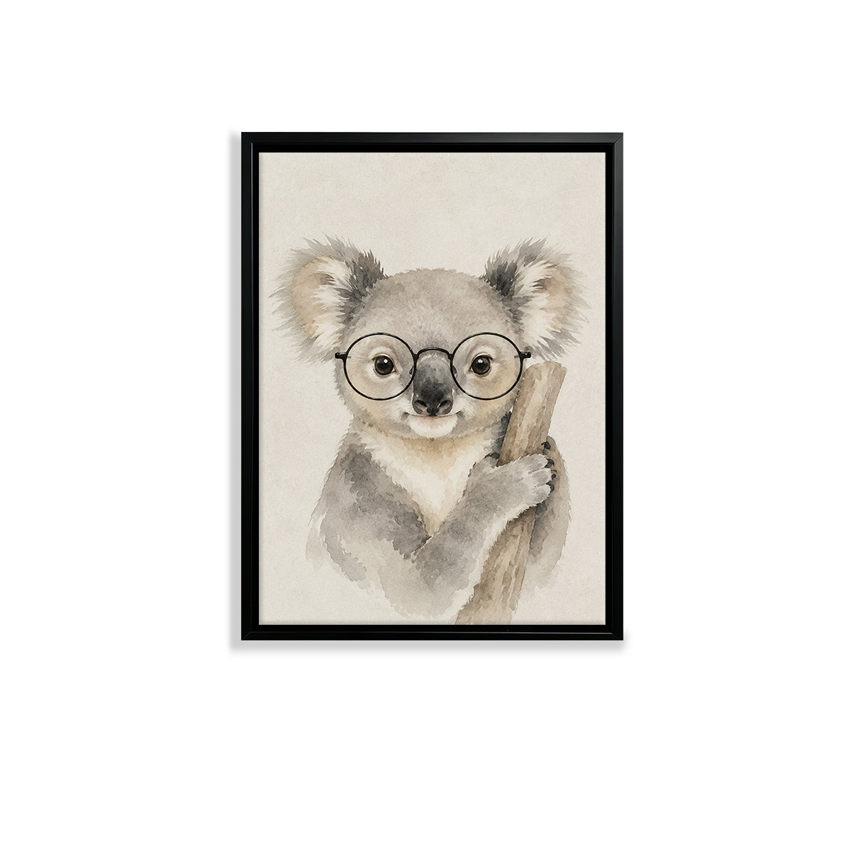 Framed Watercolor Koala with Glasses Art Print, Nordic Style, Perfect for Home Decor or Gift