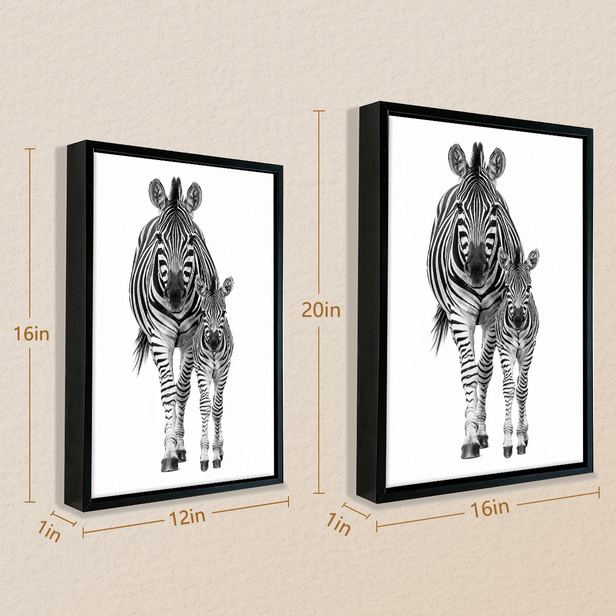 Framed Black and White Zebra Art Print, Modern Safari Home Decor, High-Quality Matte Finish, Perfect for Living Room or Bedroom