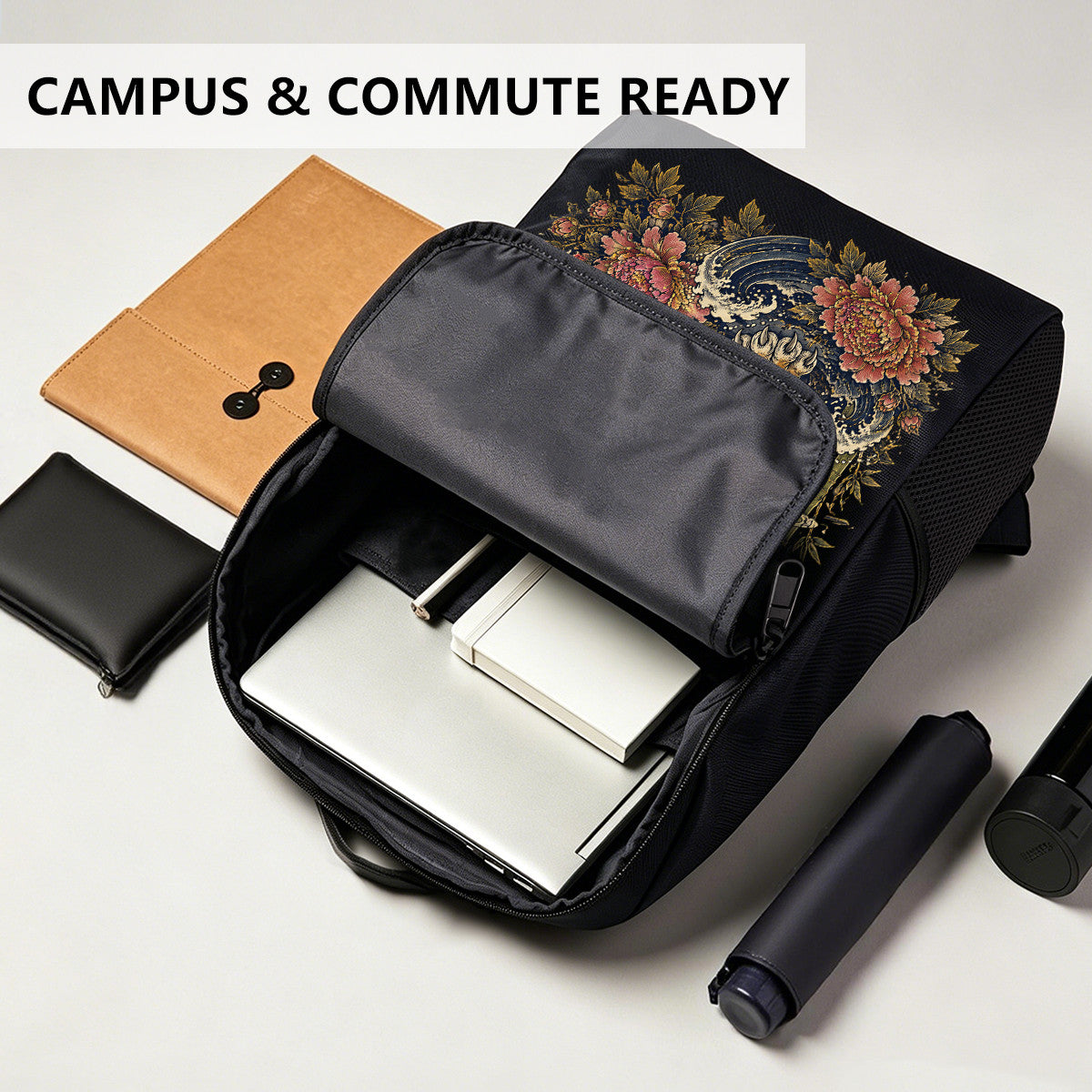 Tiger Japanese Art Backpack High-Density Weave Campus Commute Ready