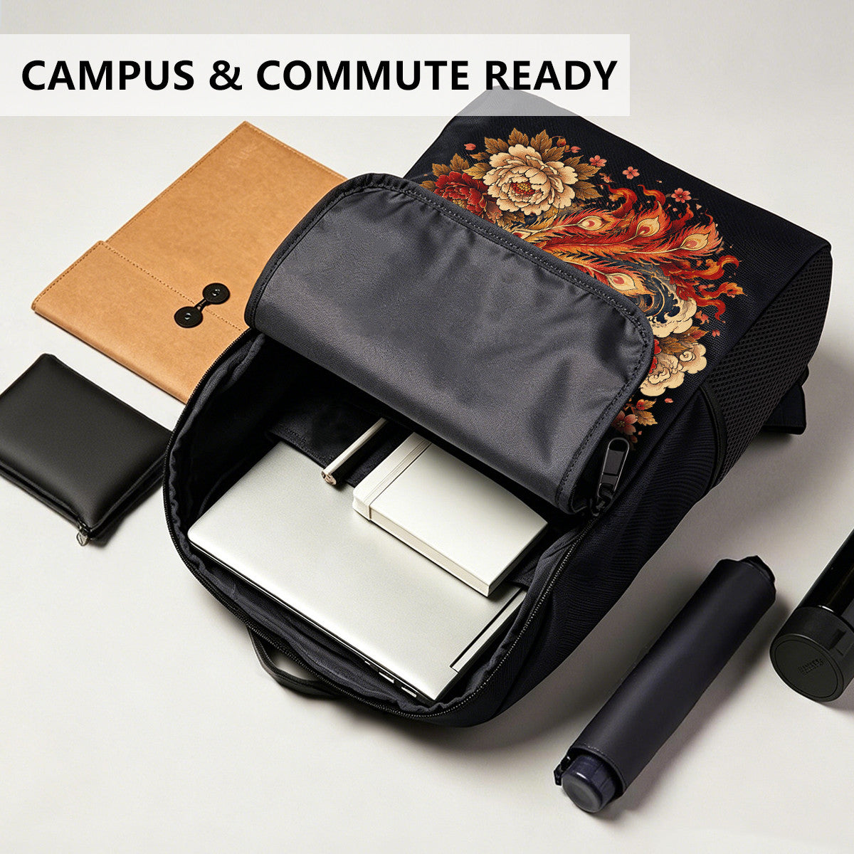 Phoenix Art Backpack with High-Density Weave, Durable Campus & Commute Bag for Everyday Use