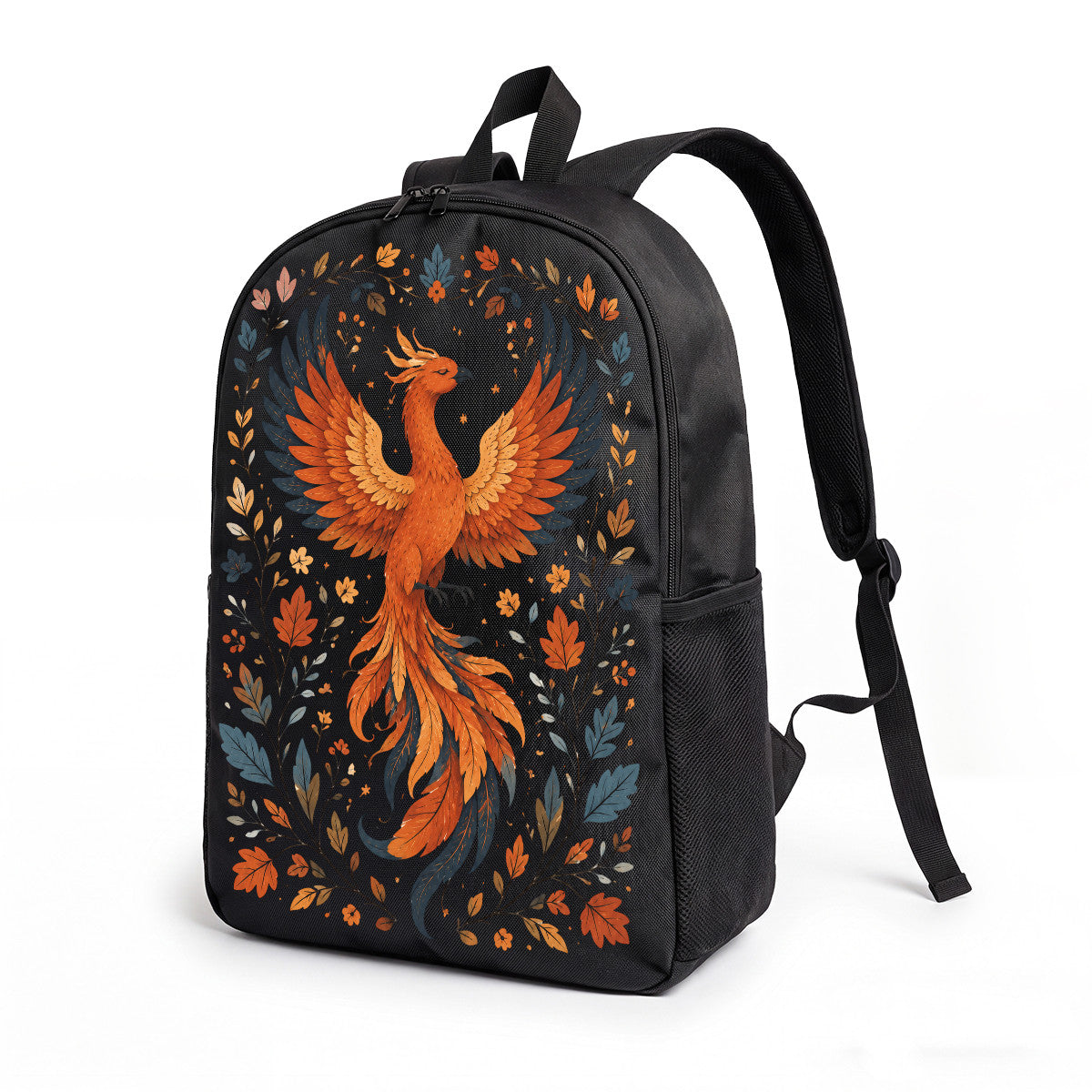 Phoenix Pattern Backpack, Durable High-Density Weave, Campus & Commute Ready