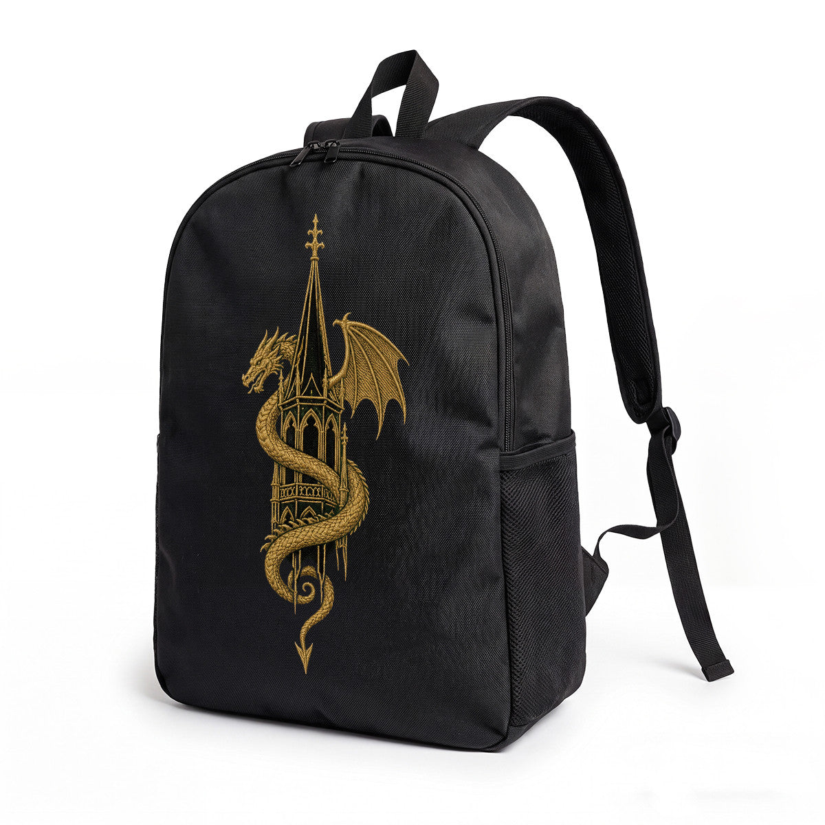 Dragon Cathedral Backpack Gothic Style High-Density Weave Campus Commute Ready