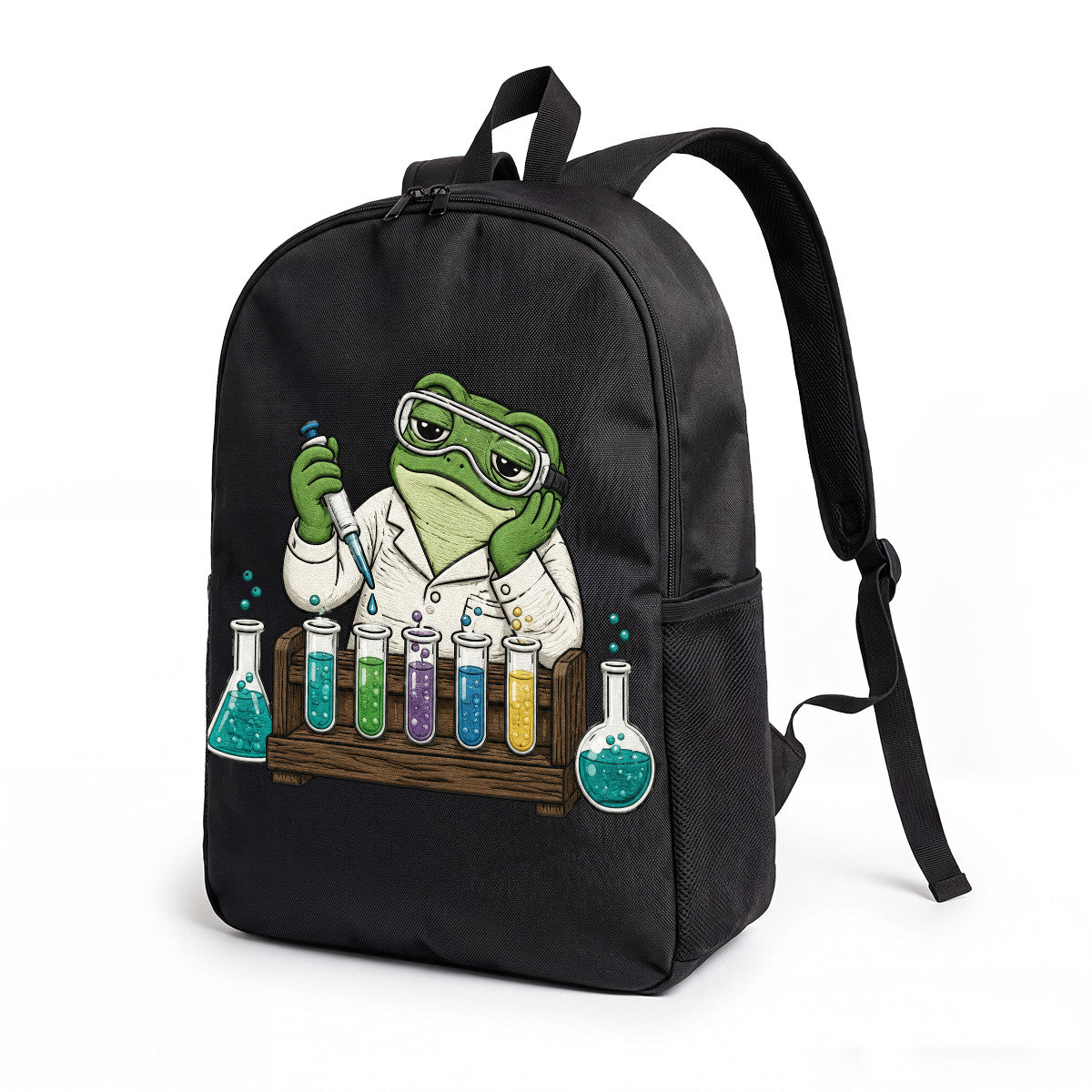 Pepe the Frog Scientist Backpack - Durable High-Density Weave, Campus & Commute Ready