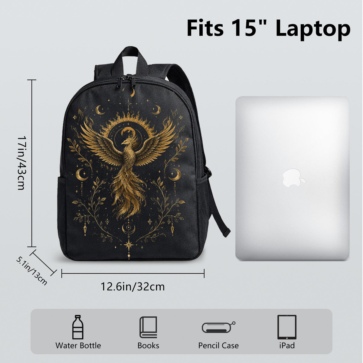 Phoenix Sky Pattern Backpack, High-Density Weave, Campus & Commute Ready, Durable and Stylish