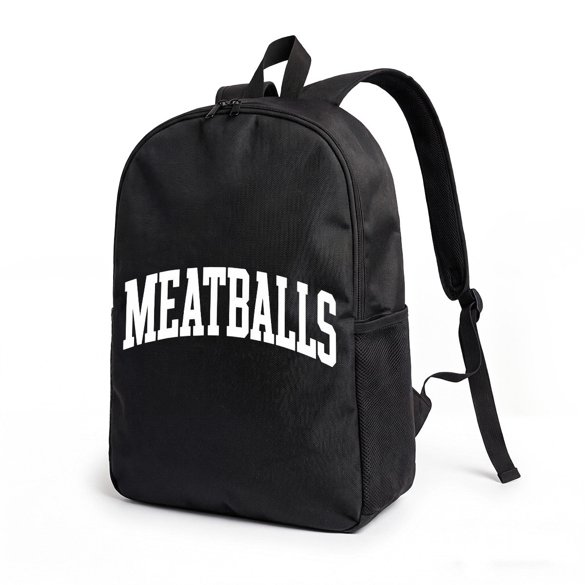 Black Meatballs Backpack with High-Density Weave, Campus & Commute Ready