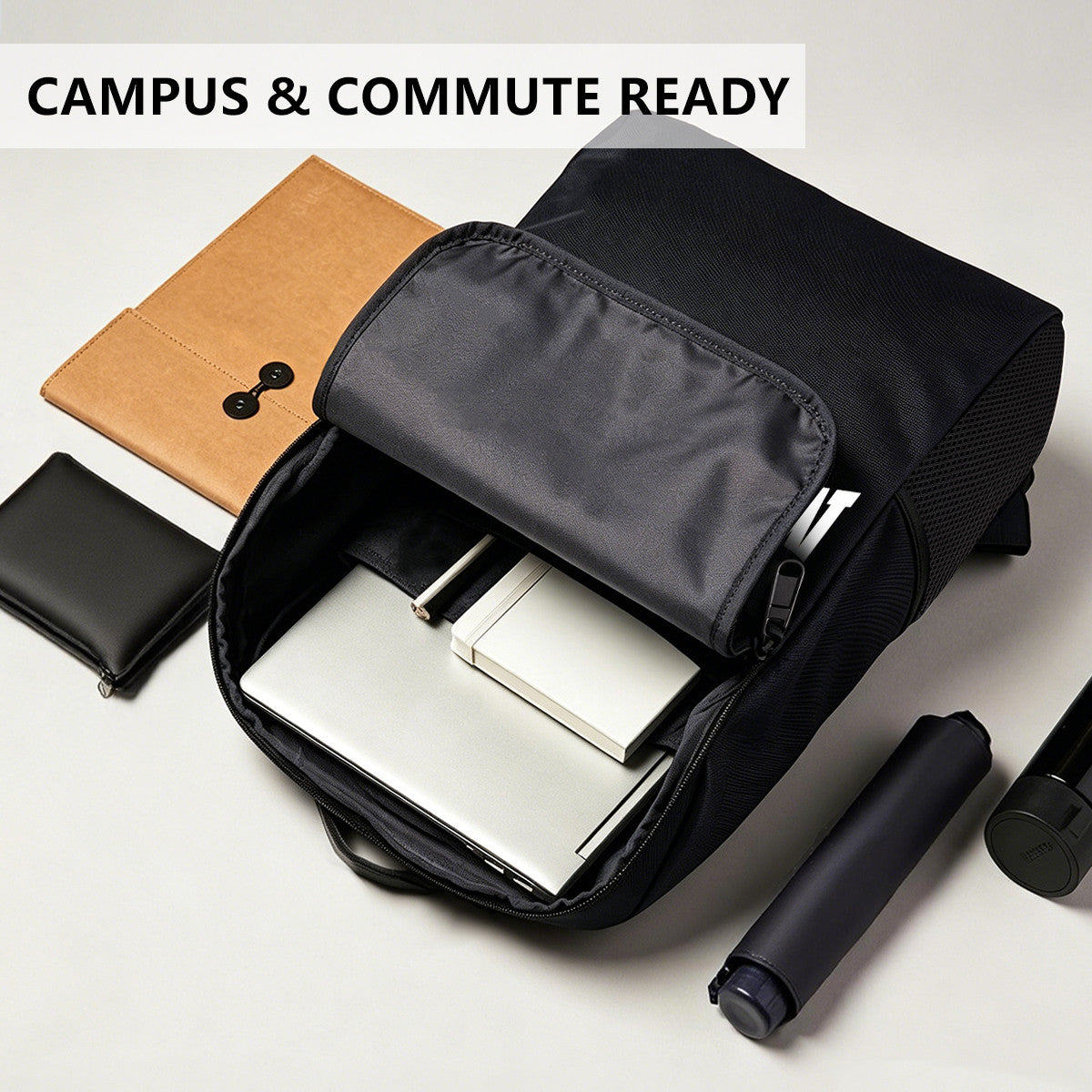 Black Meatballs Backpack with High-Density Weave, Campus & Commute Ready