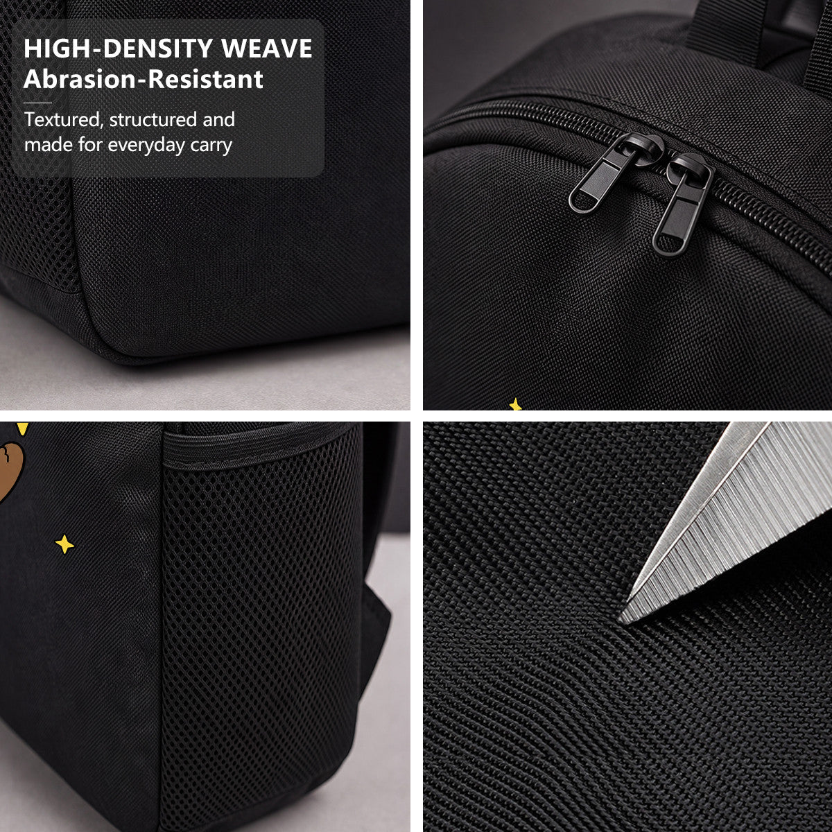 Space Bear Backpack with High-Density Weave - Durable Campus & Commute Bag