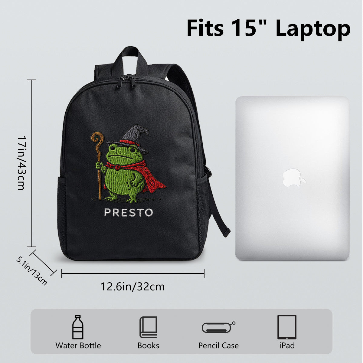 Presto Frog Wizard Backpack - Durable High-Density Weave, Campus & Commute Ready