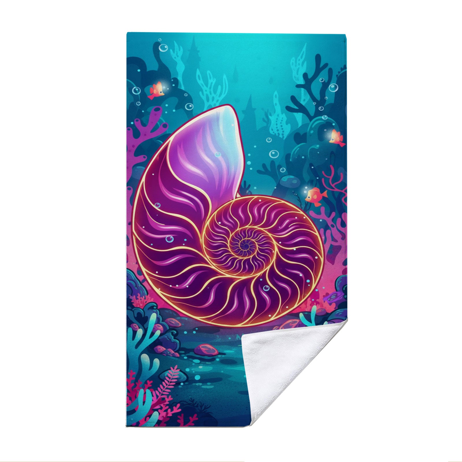 Vibrant Cartoon Sea Life Beach Towel Quick Dry Microfiber Summer Vacation Gift