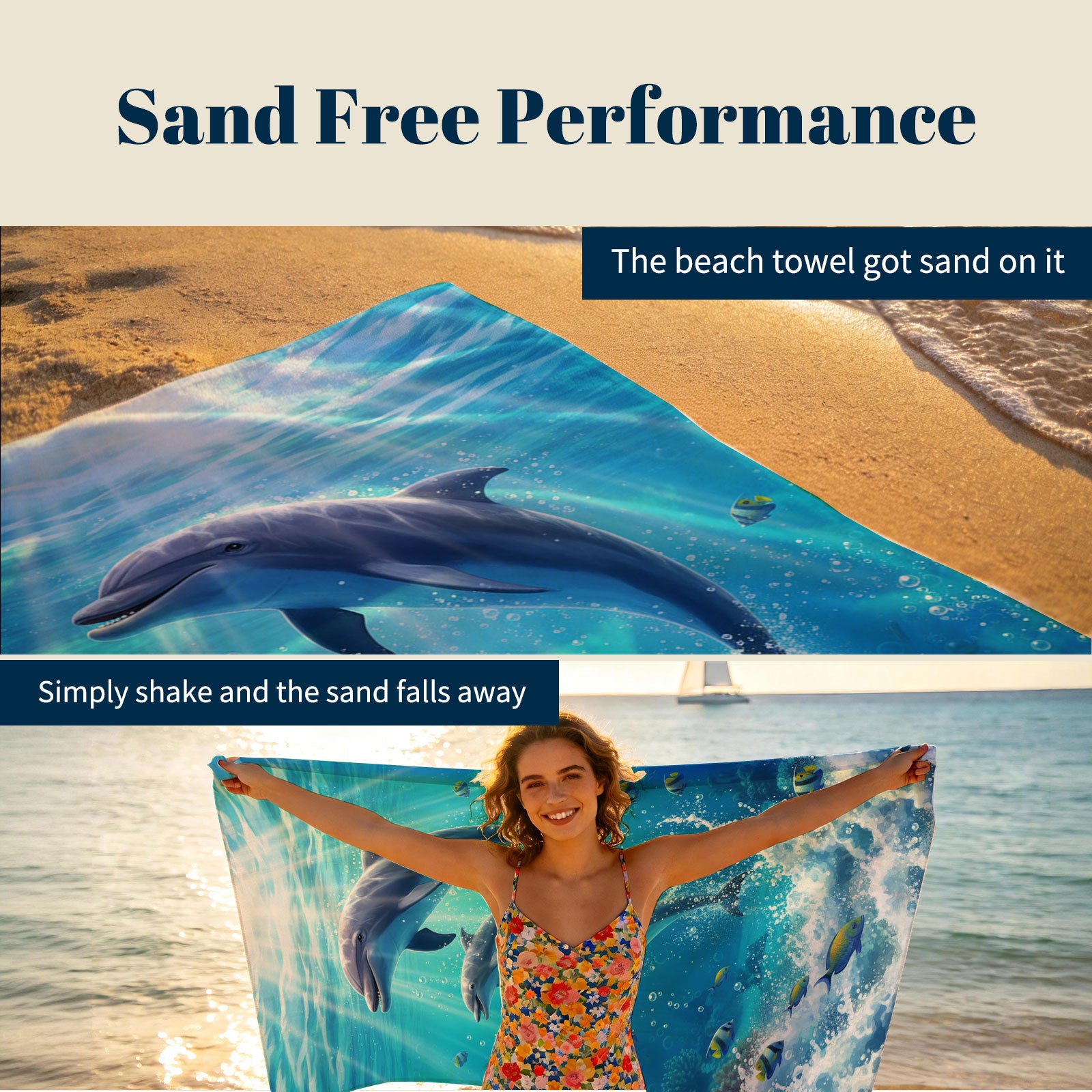 Realistic Ocean Beach Towel Deep Sea Life Quick Dry Microfiber Summer Gift