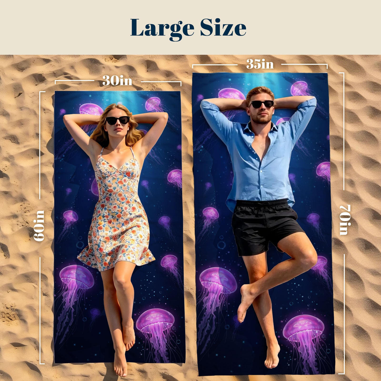 Realistic Ocean Beach Towel Deep Sea Life Quick Dry Microfiber Summer Gift