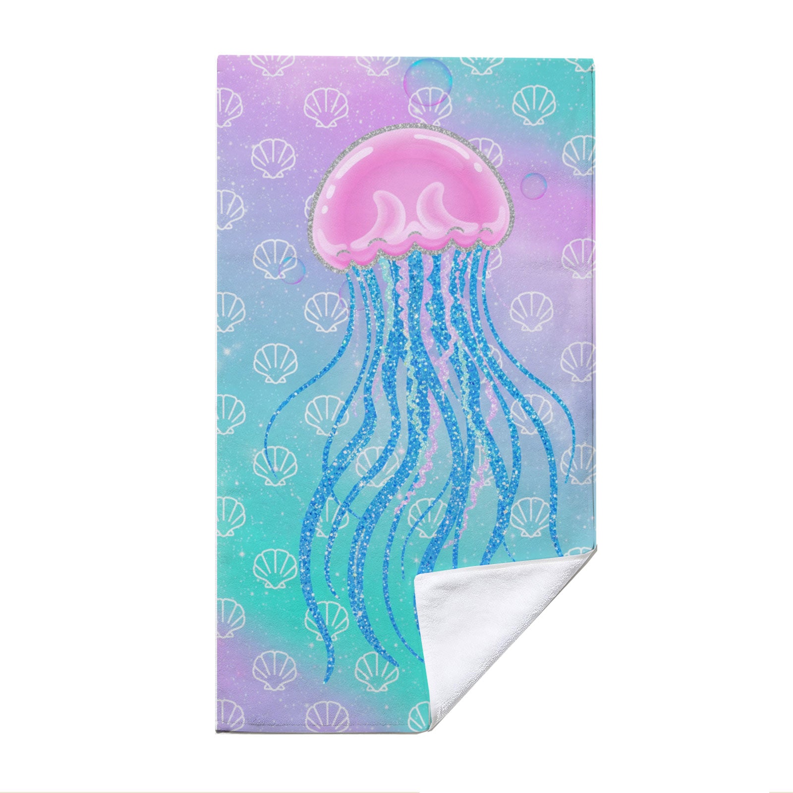 Glitter Mermaid Ocean Beach Towel Quick Dry Microfiber Summer Vacation Gift