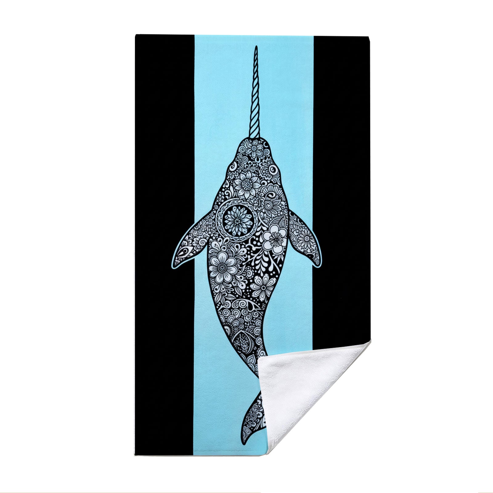 Monochrome Marine Mandala Beach Towel Quick Dry Microfiber Summer Vacation Gift
