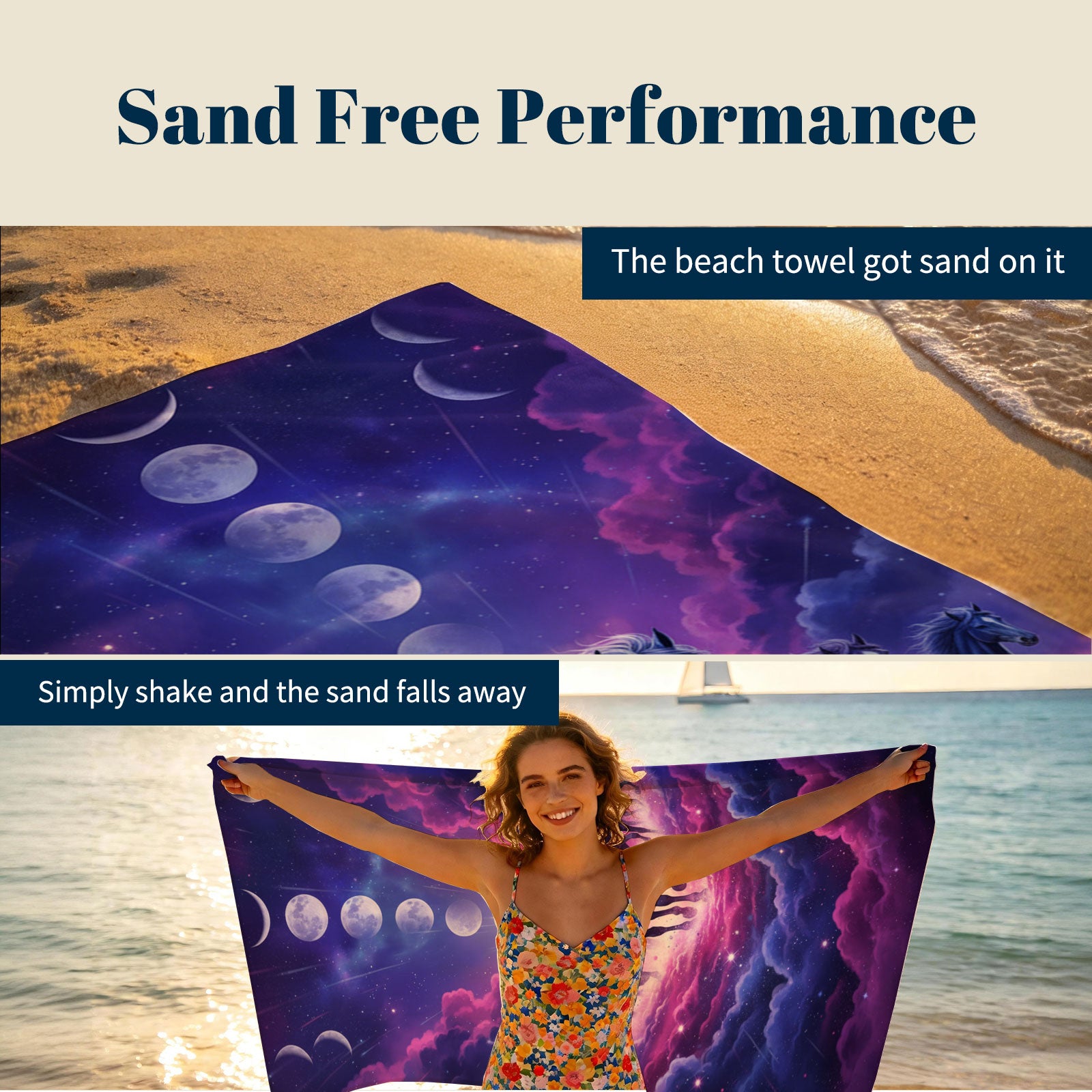 Mystical Cosmic Animal Beach Towel Quick Dry Spiritual Gift