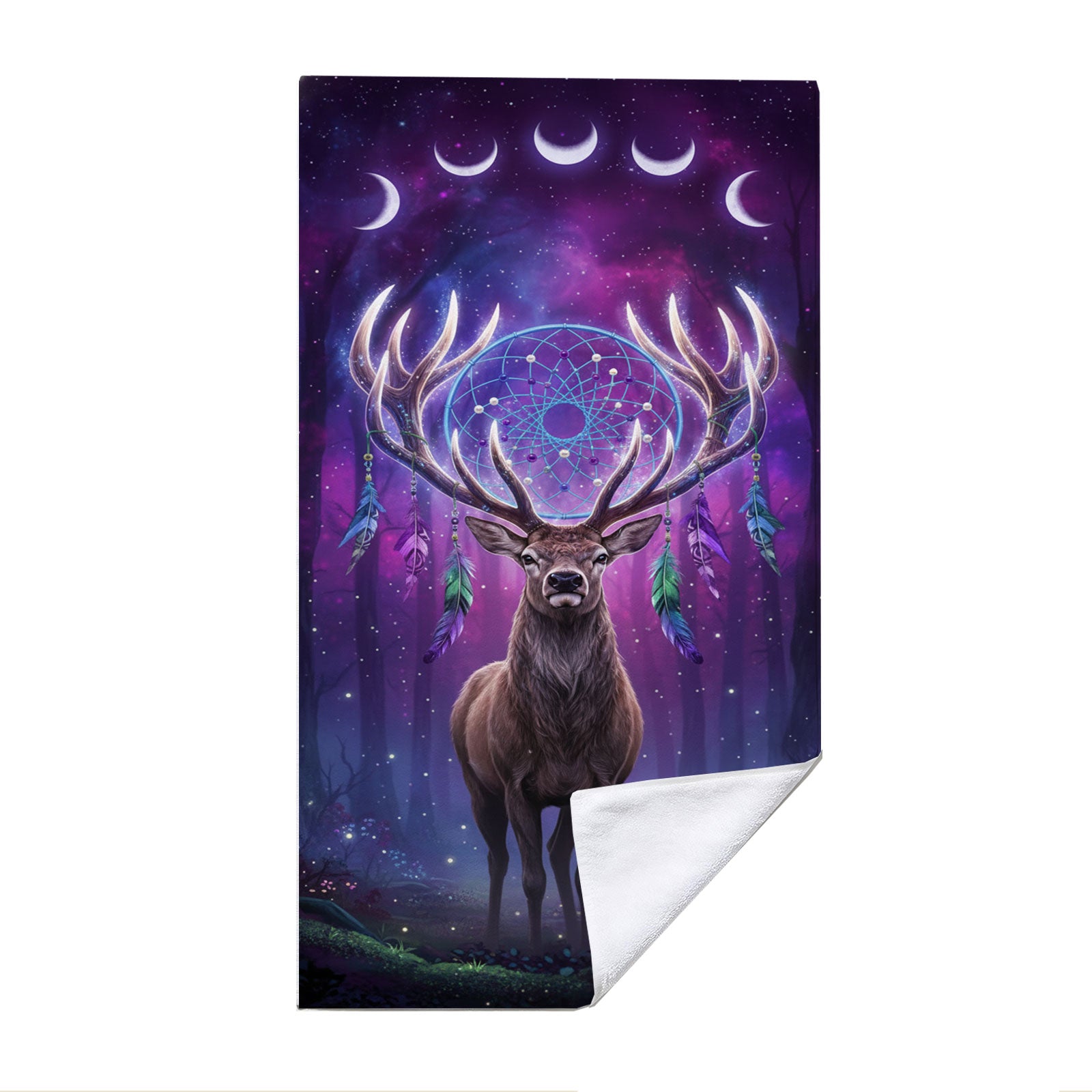 Mystical Cosmic Animal Beach Towel Quick Dry Spiritual Gift