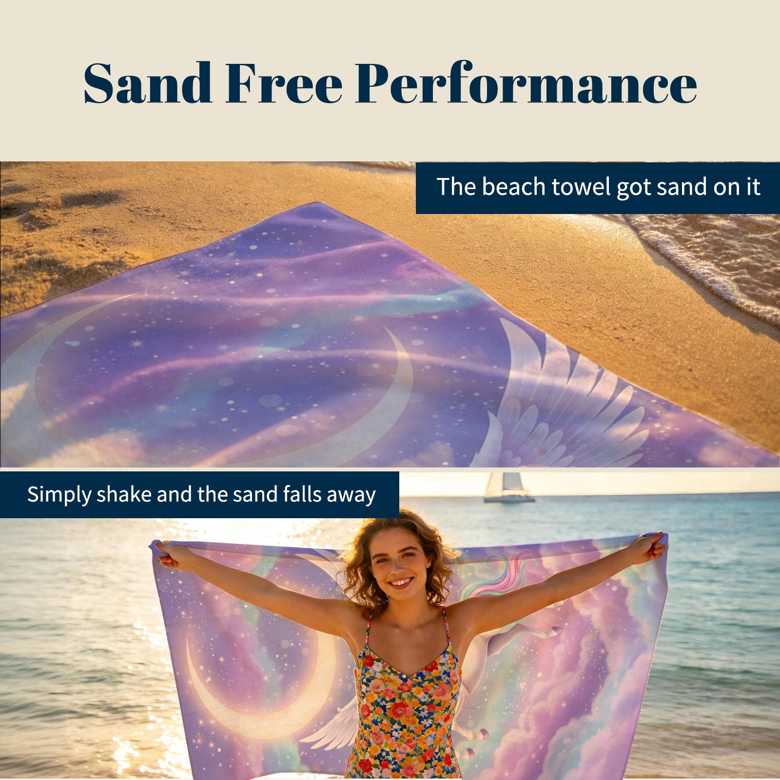 Dreamy Magic Beach Towel Fairy Tale Soft Quick Dry Summer Vacation Gift