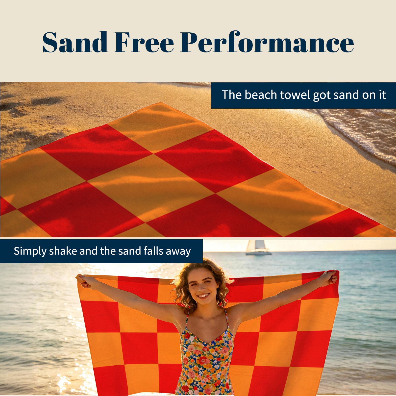 Retro Geometric Beach Towel Quick Dry Microfiber Summer Vacation Gift