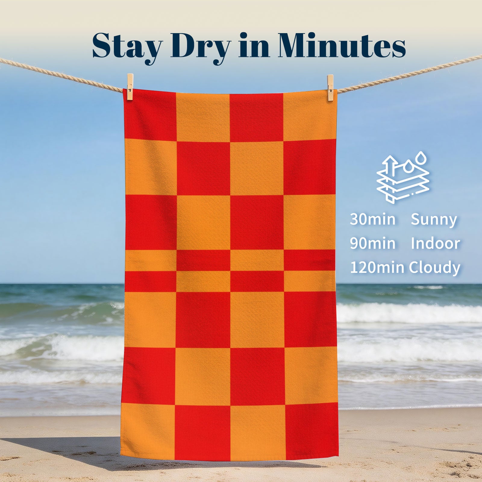 Retro Geometric Beach Towel Quick Dry Microfiber Summer Vacation Gift