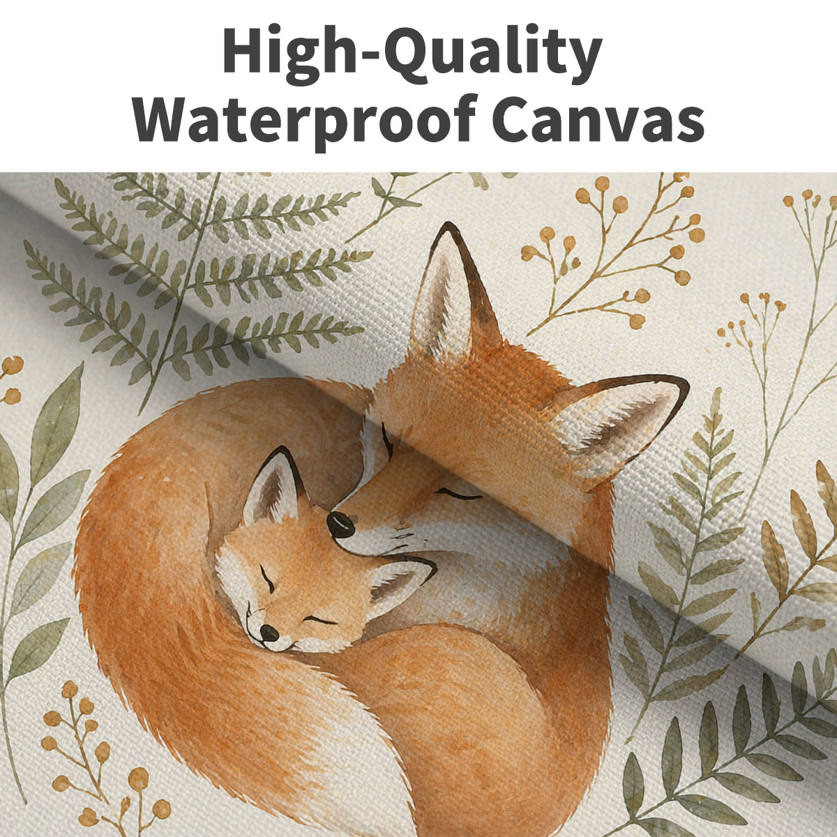 Watercolor Woodland Animal Framed Canvas Wall Art Nursery Decor Gift