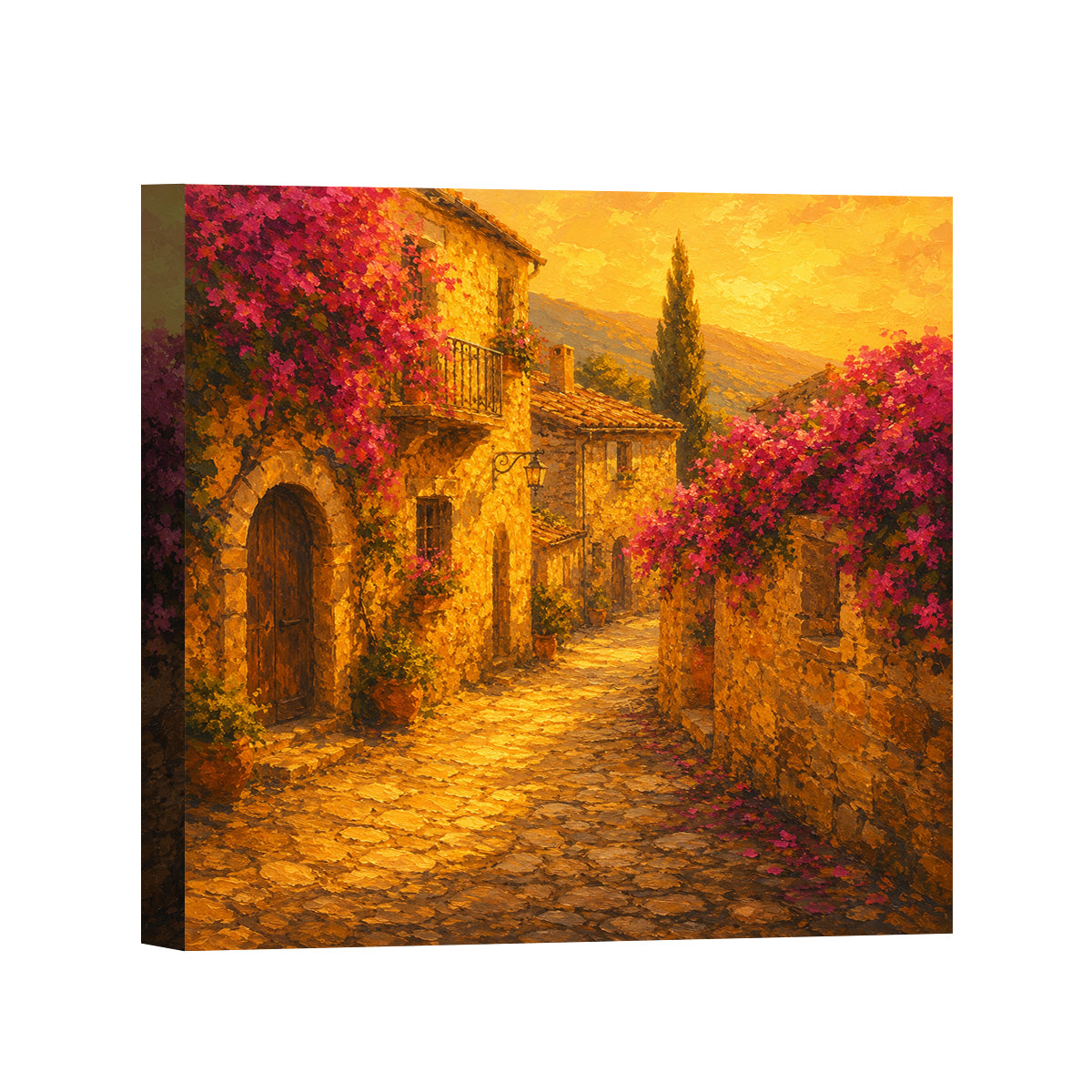 Mediterranean Sunset Canvas Art Collection Rustic Framed Home Decor Gift Series 2