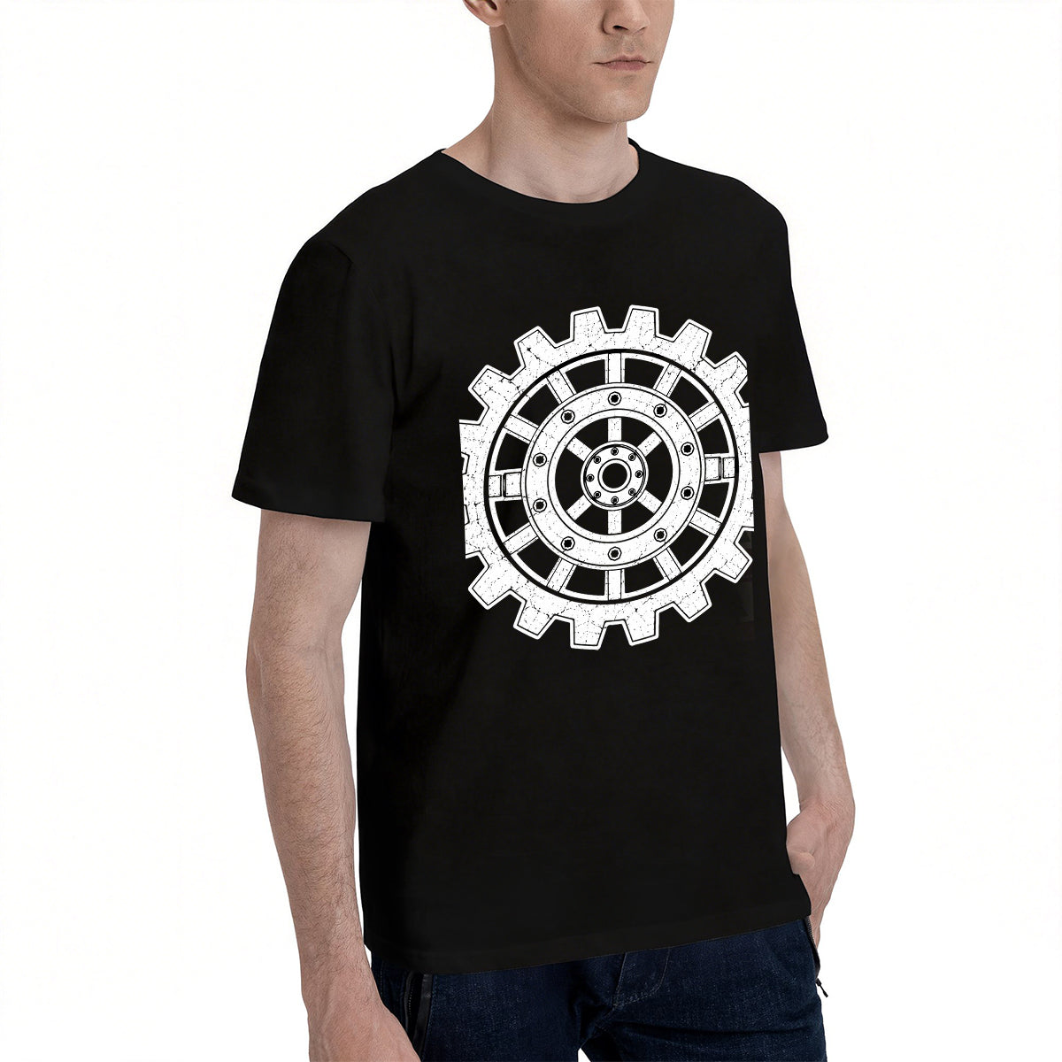 Men's Cotton Retro Mountain Sun Graphic T-Shirt Casual Outdoor Adventure Short Sleeve Tee
