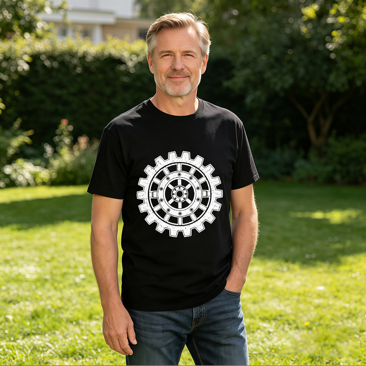 Men's Cotton Retro Mountain Sun Graphic T-Shirt Casual Outdoor Adventure Short Sleeve Tee