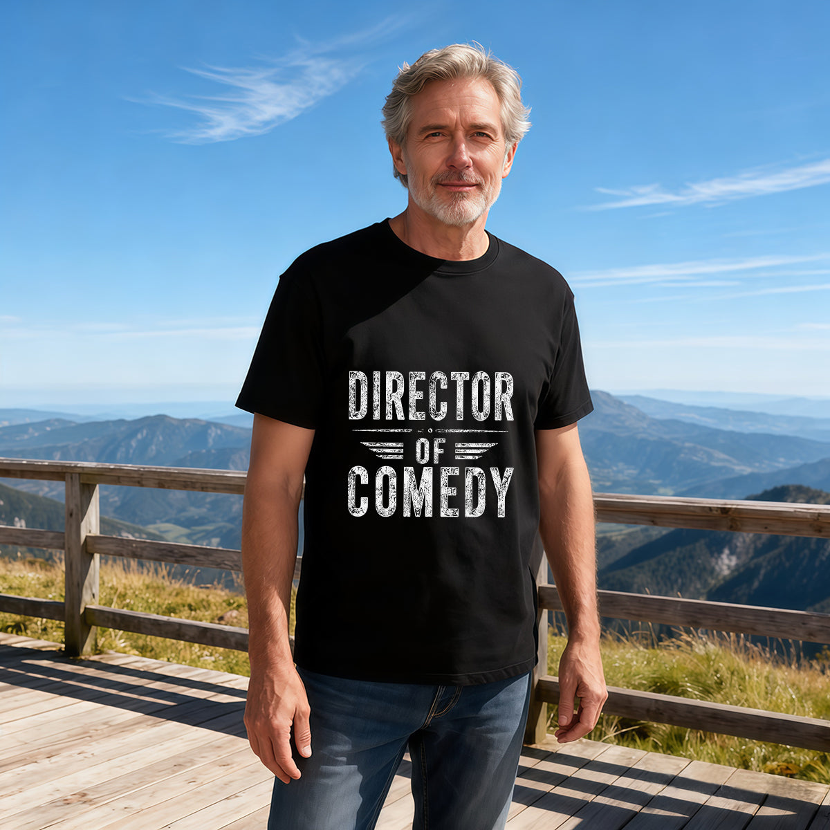 Men's Cotton I'm Telling Dad Jokes Classically Graphic T-Shirt for Father's Day Casual Wear