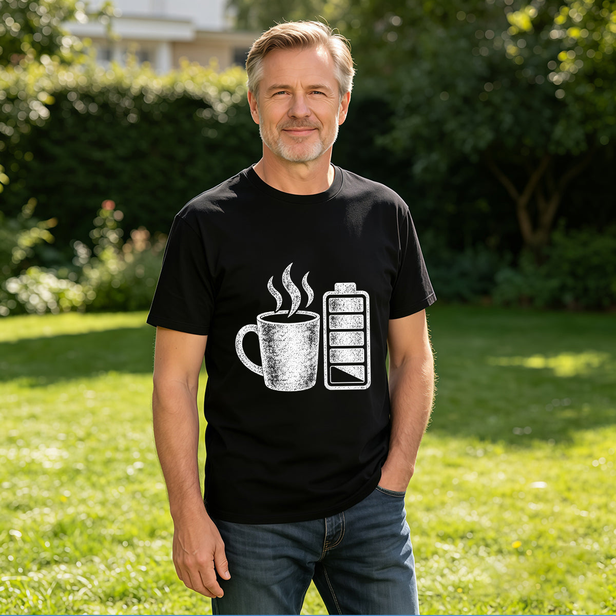 Men's Premium Cotton Retro Cartoon Record Player Graphic T-Shirt Vintage Music Style Tee
