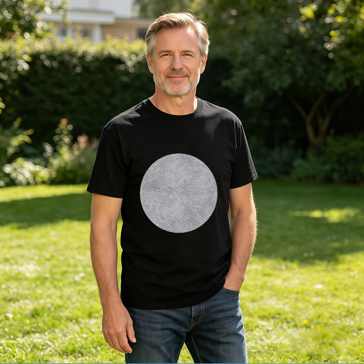 Men's Cotton Father and Daughters Heart Graphic T-Shirt Casual Family Everyday Tee