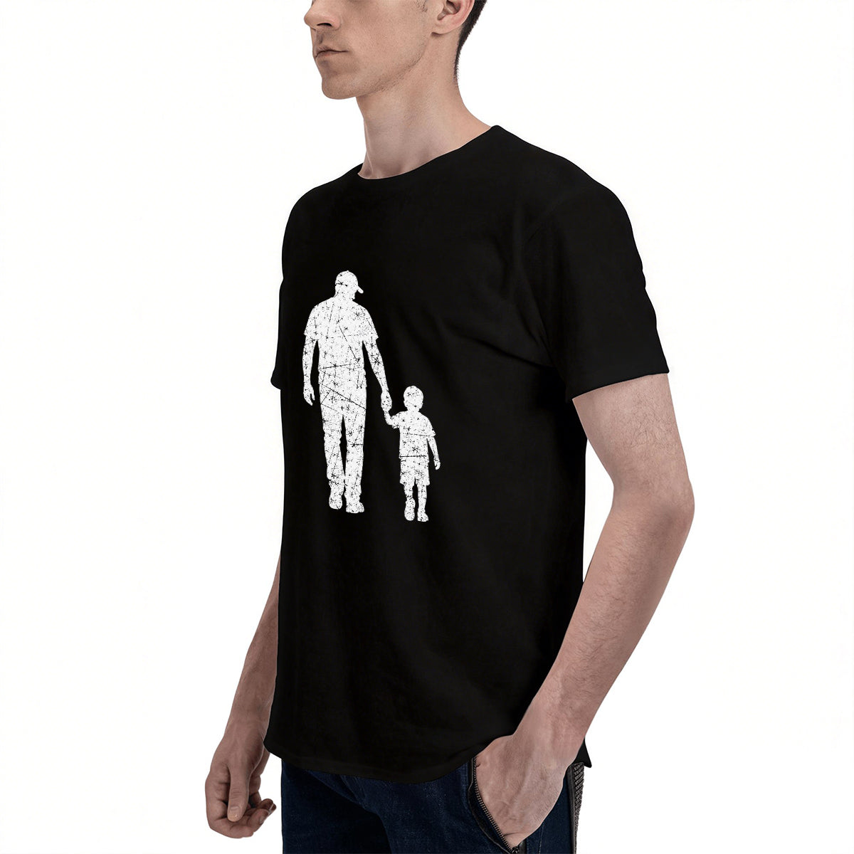 Men's Premium Cotton Minimalist Golf Flag Graphic Crew Neck T-Shirt for Casual Sportswear