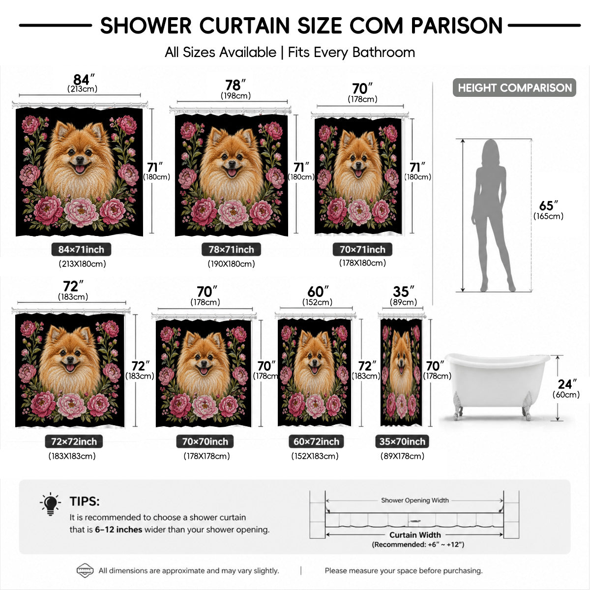 Floral Dog Cat Shower Curtain Vintage Embroidery Style Waterproof Decor