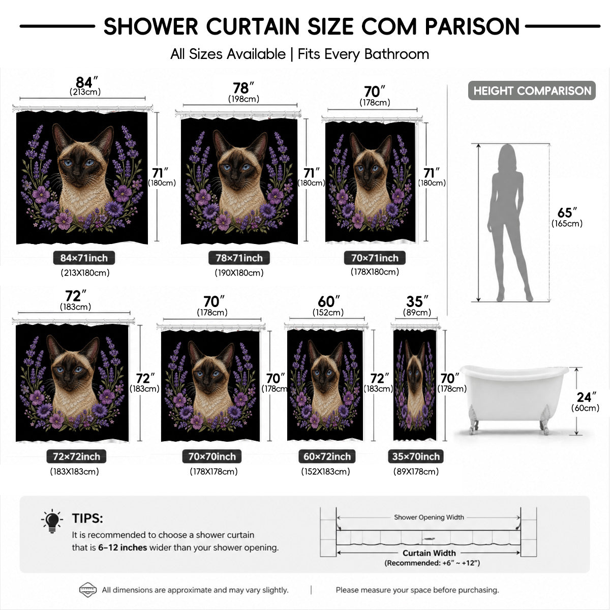 Floral Dog Cat Shower Curtain Vintage Embroidery Style Waterproof Decor